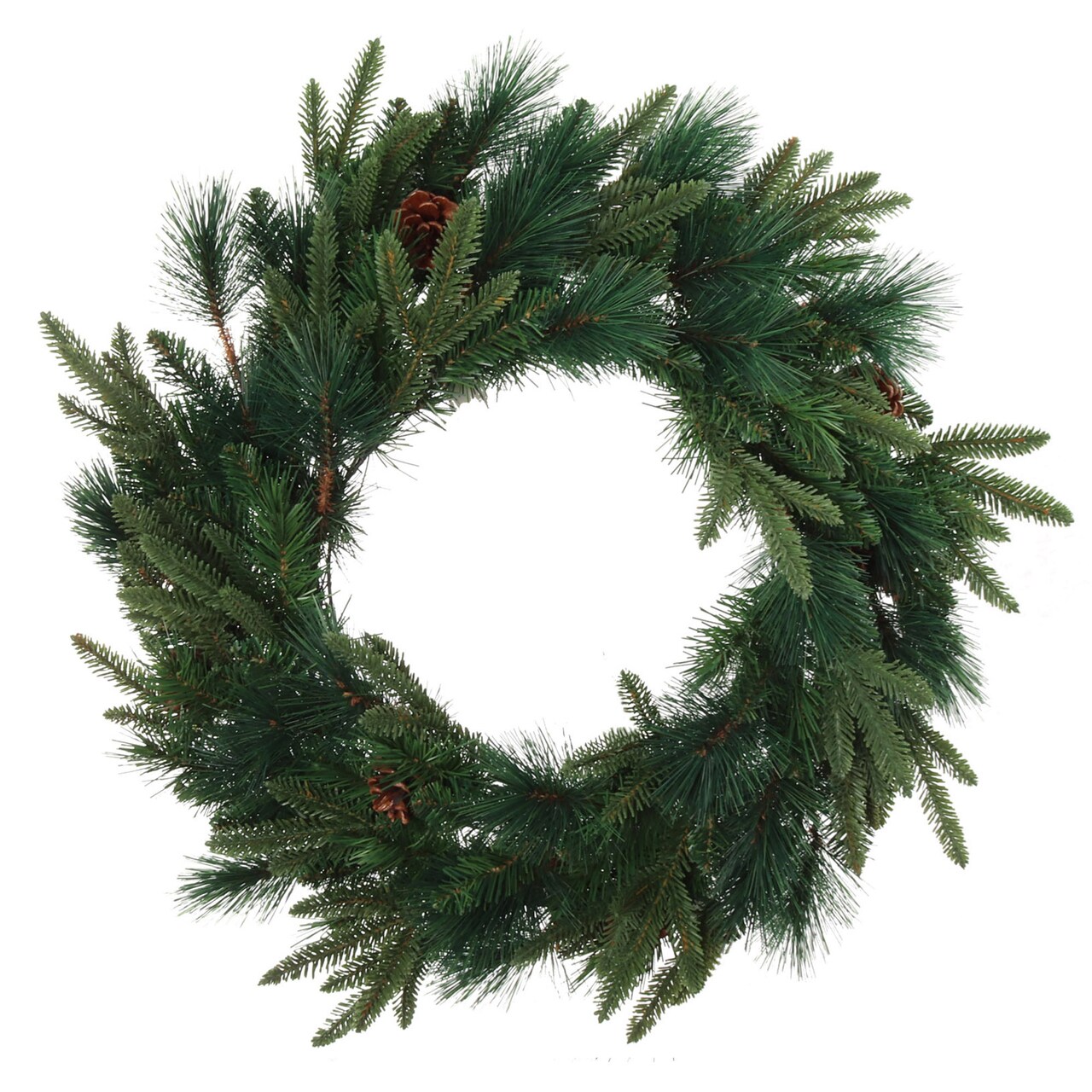 Angel Pine Wreath: 218 Lifelike Green Tips, 24" Wide, Indoor/Outdoor Use - Festive Christmas Decor for Home & Office - 2024 Christmas Collection, Floral Home by Artificial Flowers
